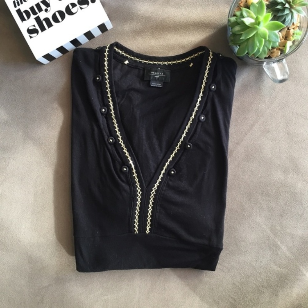 Anthropologie Deletta V-Neck Jersey Top